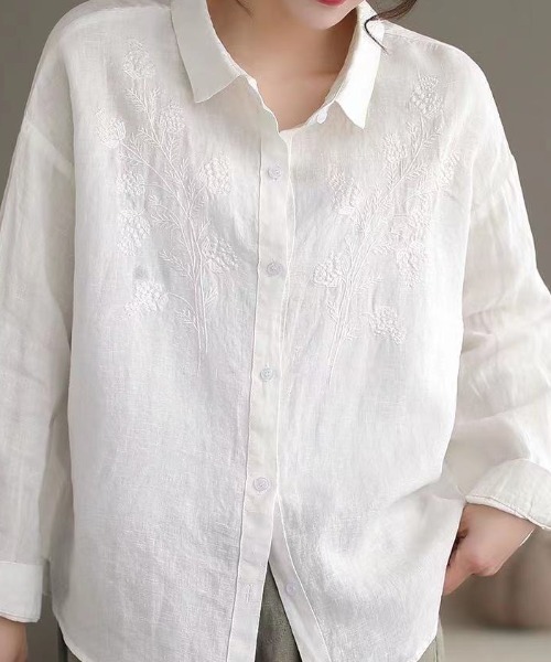 cammie ブラウス シャツ 花柄刺繍シャツ レディース : ZOZOTOWN Yahoo
