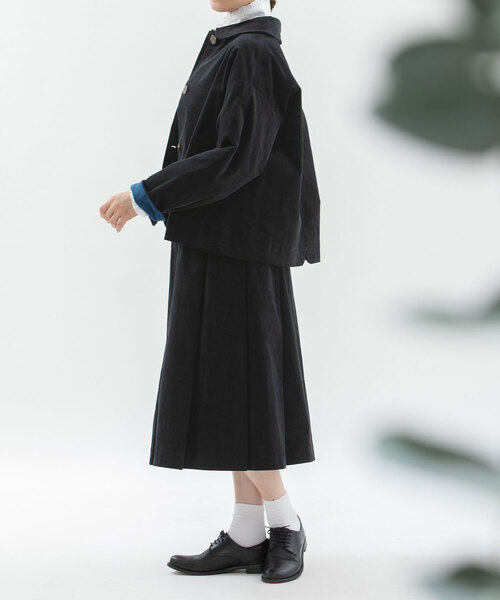 未使用！nop de nod プリーツスカート ブラック M nop de nod（ノップドゥノッド） スカート 別珍タックプリーツスカート