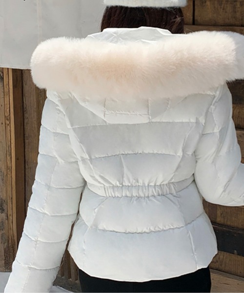 LUCPY ダウンコート ダウンジャケット ボリュームエコファーフード