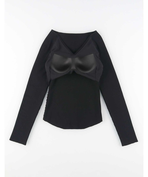 「OUR WACOAL」 長袖ニット L ブラック レディース_画像4