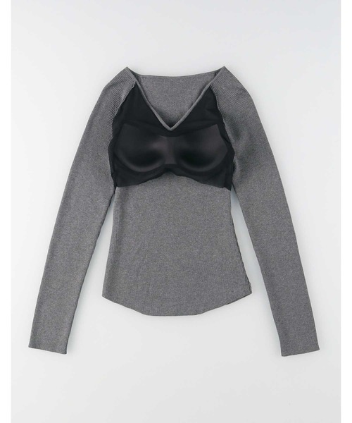 「OUR WACOAL」 長袖ニット L ブラック レディース_画像7