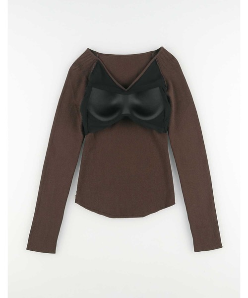 「OUR WACOAL」 長袖ニット L ブラック レディース_画像8