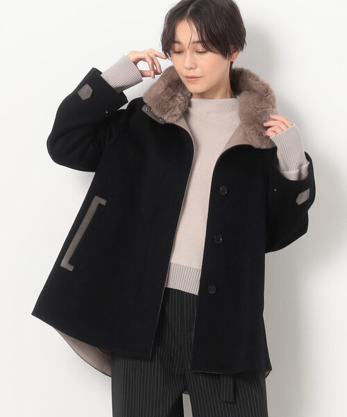 K.T KIYOKO TAKASE アンゴラウール ショートコート ブラウン アンゴラウール Aラインショートコート（その他アウター）｜K.T KIYOKO