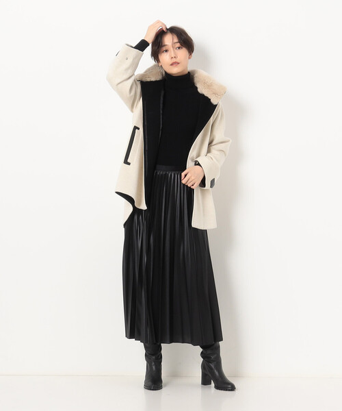 コート アウター 「 Sサイズ 」 アンゴラウール Ａラインショートコート レディースの画像