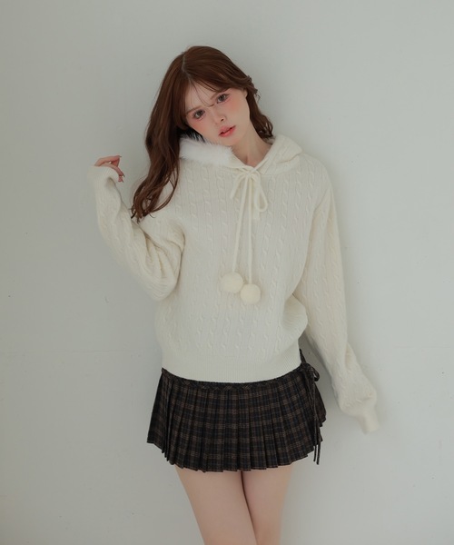 M DOLLY ニット セーター ponpon cable melia knit tops/ポンポン