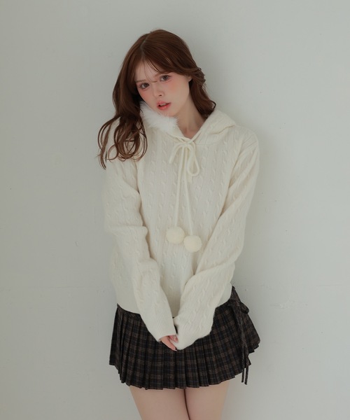 M DOLLY ニット セーター ponpon cable melia knit tops/ポンポン
