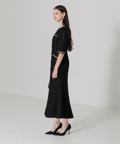 「Leja」 ニットワンピース SMALL ブラック レディース_画像4