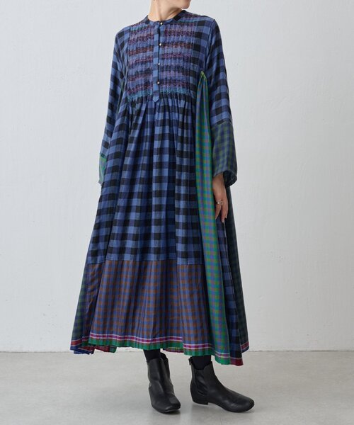 BEARDSLEY（ビアズリー） ワンピース 「INJIRI」カシミヤチェック柄