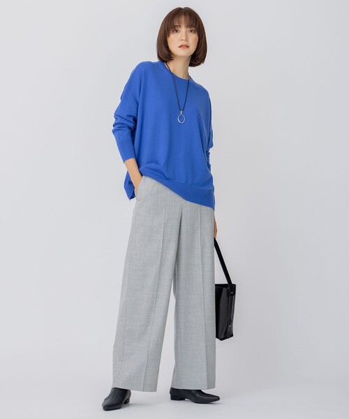 「23区」 7分袖ニット 38 ブルー レディース_画像5