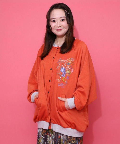 ScoLar（スカラー） ブルゾン アウター ポップ柄裏起毛 裏毛×フライス