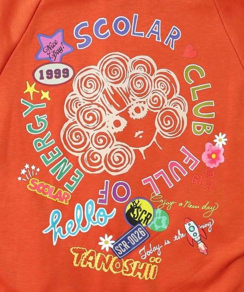 ScoLar（スカラー） ブルゾン アウター ポップ柄裏起毛 裏毛×フライス