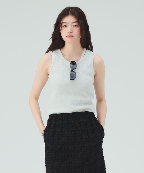 DIESEL ブラック タンクトップ カットアウト BEAMS HEART（ビームス ハート） タンクトップ ノースリーブ