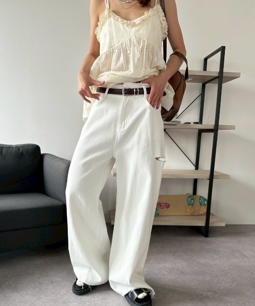「HANNE」 デニムパンツ MEDIUM ブルー レディース_画像6