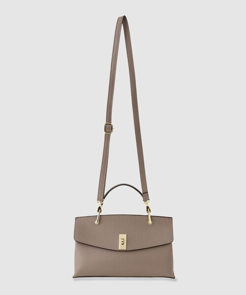 ANAYI（アナイ） ハンドバッグ シュリンク革トップハンドルバッグ