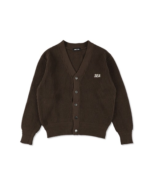 WIND AND SEA ブラックカーディガン M WIND AND SEA（ウィンダンシー） セーター ニット Waffle Knit