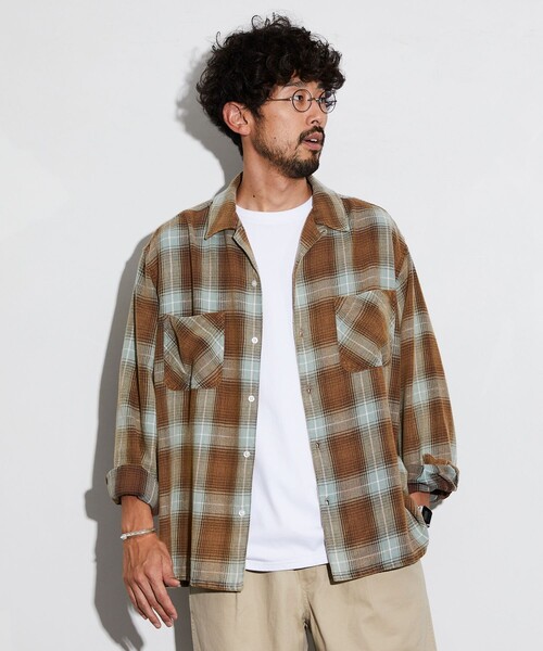 FREAK'S STORE（フリークスストア） 長袖シャツ MEDIUM ブラウン
