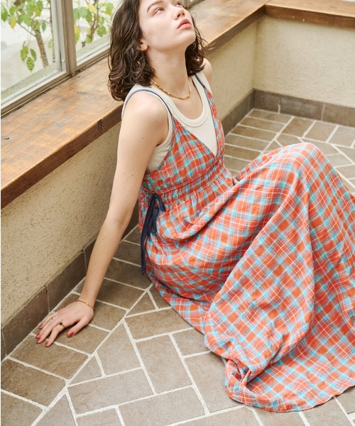 「Unitage」 サロペットスカート FREE オレンジ レディース_画像8