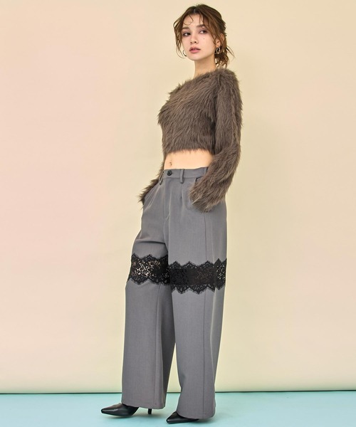 ANAP（アナップ） ワイドパンツ パンツ レース切替 スラックス パンツ
