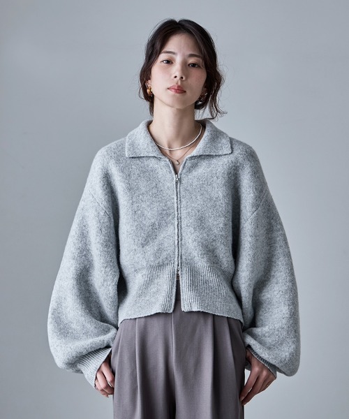 「etoll.」 ニットカーディガン M グレイッシュベージュ レディース_画像3