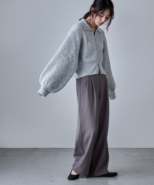 「etoll.」 ニットカーディガン M グレイッシュベージュ レディース_画像4