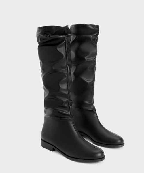 「CHARLES & KEITH」 ロングブーツ 23.5cm ブラック レディース_画像2