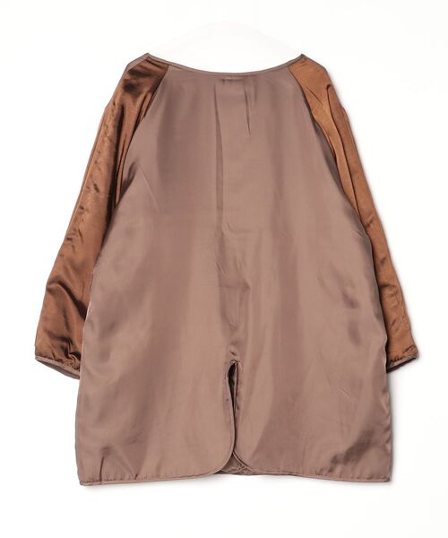 「Kastane」 ノーカラーコート FREE ブラウン レディース_画像2