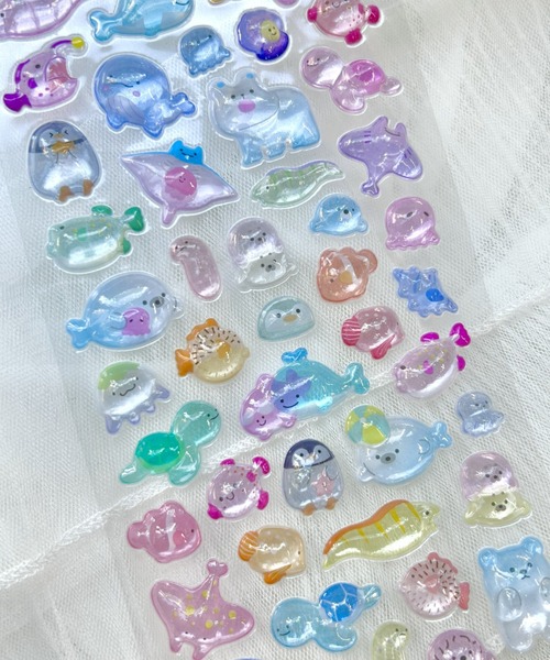 LACーVERT ステッカー ぷっくりうみのいきものシール : ZOZOTOWN Yahoo