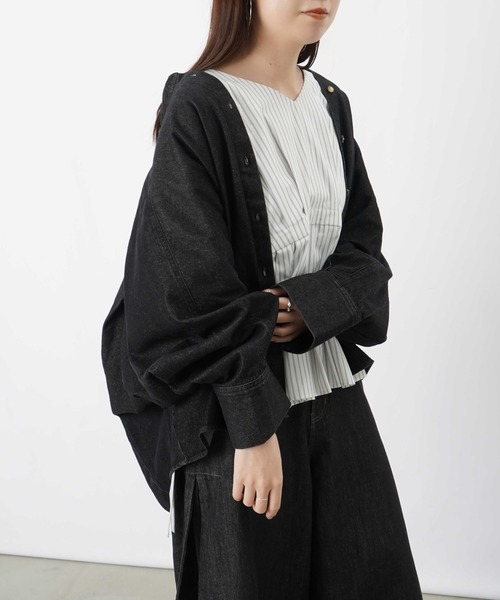 LUCA ルカレディラックルカ　LC/LLL タックブラウス　グレー　日本製 LADY LUCK LUCA（レディラックルカ） ブラウス シャツ LC/LLL ギャザー