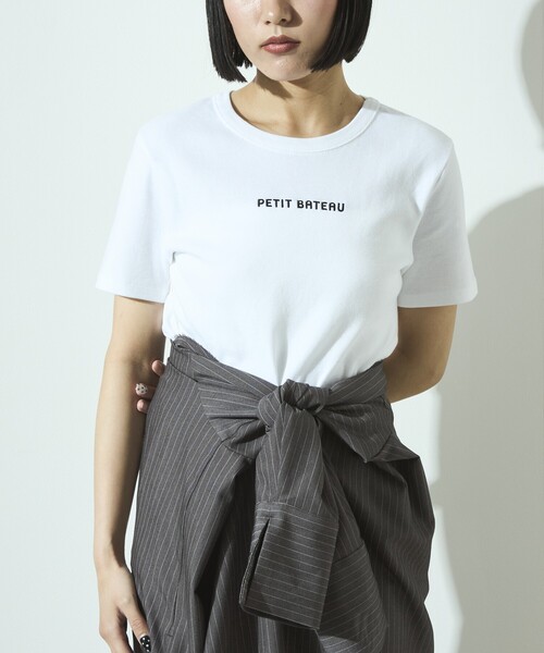「PETIT BATEAU」 半袖Tシャツ M ホワイト レディース_画像4