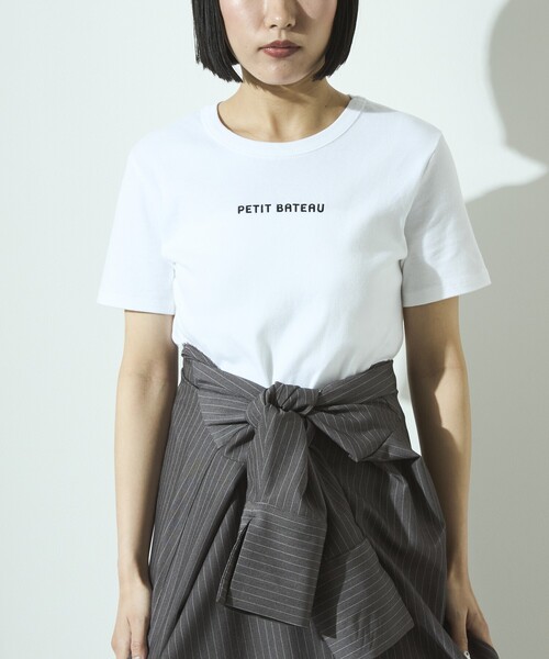 「PETIT BATEAU」 半袖Tシャツ M ホワイト レディース_画像7