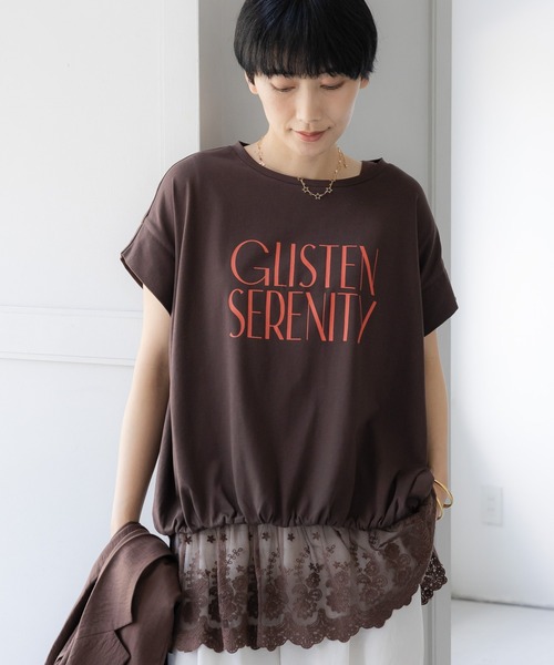 tシャツ 「UVカット・接触冷感」フロントギャザーロゴT/670094 レディースの画像