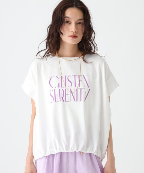 tシャツ 「UVカット・接触冷感」フロントギャザーロゴT/670094 レディースの画像