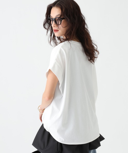 tシャツ 「UVカット・接触冷感」フロントギャザーロゴT/670094 レディースの画像