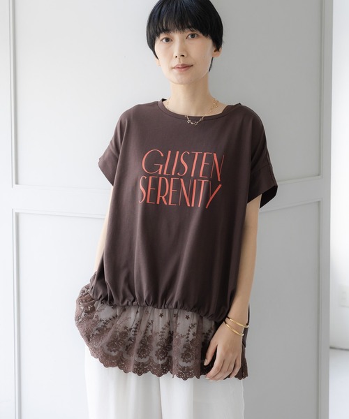 tシャツ 「UVカット・接触冷感」フロントギャザーロゴT/670094 レディースの画像