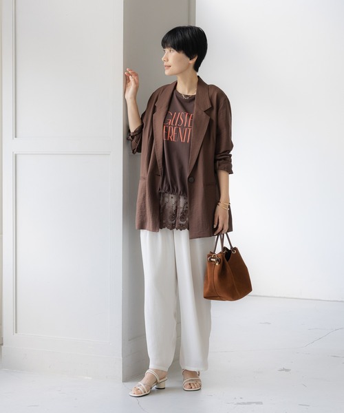 tシャツ 「UVカット・接触冷感」フロントギャザーロゴT/670094 レディースの画像