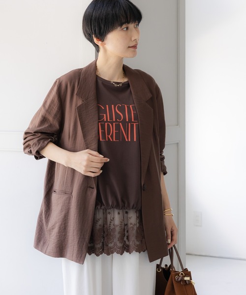 tシャツ 「UVカット・接触冷感」フロントギャザーロゴT/670094 レディースの画像