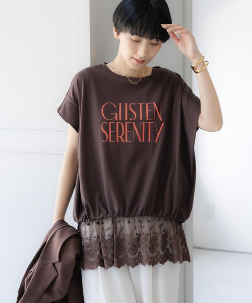 tシャツ 「UVカット・接触冷感」フロントギャザーロゴT/670094 レディースの画像