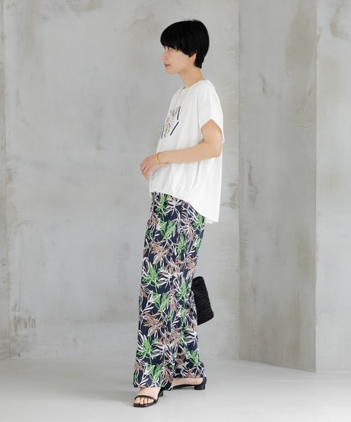 tシャツ 「UVカット・接触冷感」フロントギャザーロゴT/670094 レディースの画像