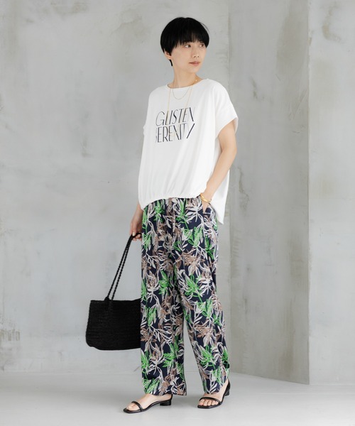 tシャツ 「UVカット・接触冷感」フロントギャザーロゴT/670094 レディースの画像