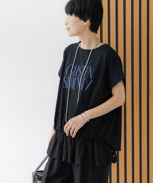 tシャツ 「UVカット・接触冷感」フロントギャザーロゴT/670094 レディースの画像