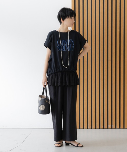 tシャツ 「UVカット・接触冷感」フロントギャザーロゴT/670094 レディースの画像