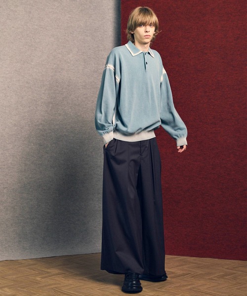 「MAISON SPECIAL」 長袖ポロシャツ 1 ブラック メンズの画像