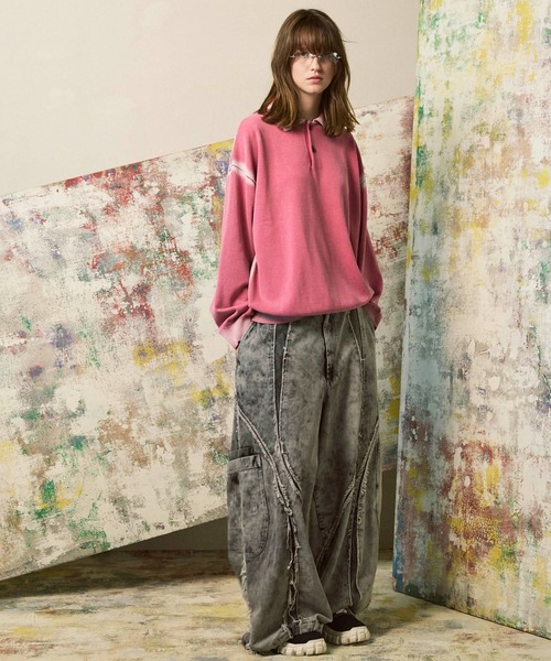 「MAISON SPECIAL」 長袖ポロシャツ 1 ブラック メンズの画像
