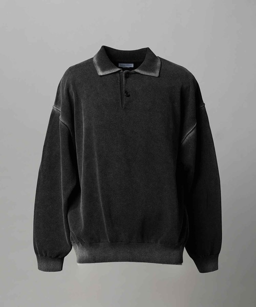 「MAISON SPECIAL」 長袖ポロシャツ 1 ブラック メンズの画像