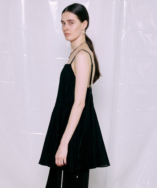 ブラウス シャツ 「PRE-ORDER」Knife Pleat Mini Dress/ナイフプリーツミニワンピース レディースの画像