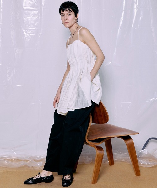 ブラウス シャツ 「PRE-ORDER」Knife Pleat Mini Dress/ナイフプリーツミニワンピース レディースの画像