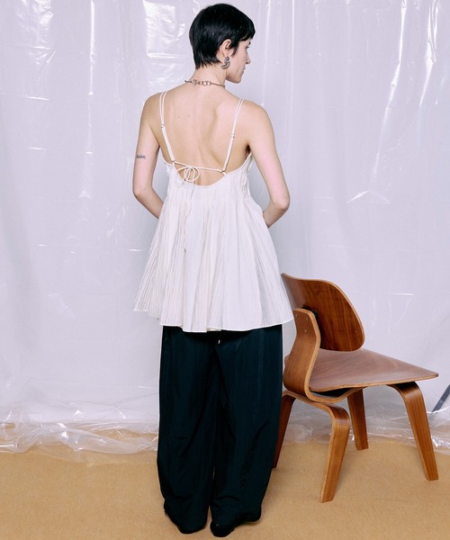 ブラウス シャツ 「PRE-ORDER」Knife Pleat Mini Dress/ナイフプリーツミニワンピース レディースの画像