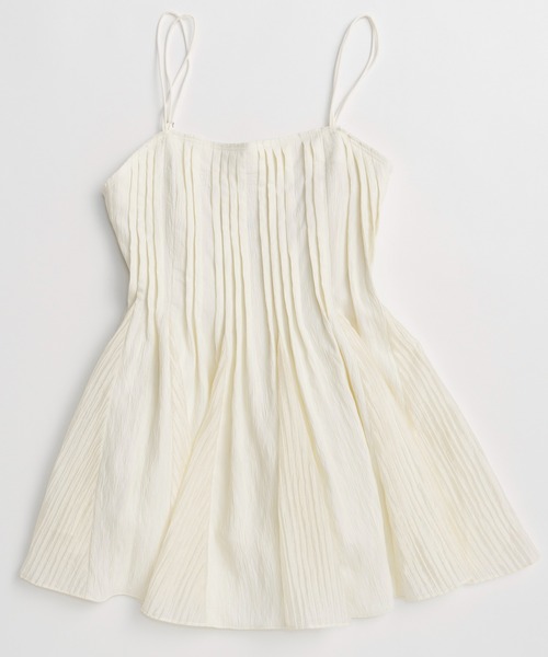 ブラウス シャツ 「PRE-ORDER」Knife Pleat Mini Dress/ナイフプリーツミニワンピース レディースの画像