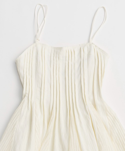 ブラウス シャツ 「PRE-ORDER」Knife Pleat Mini Dress/ナイフプリーツミニワンピース レディースの画像