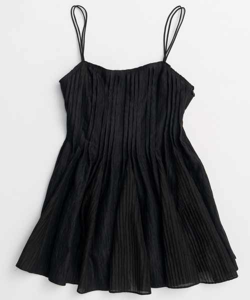 ブラウス シャツ 「PRE-ORDER」Knife Pleat Mini Dress/ナイフプリーツミニワンピース レディースの画像